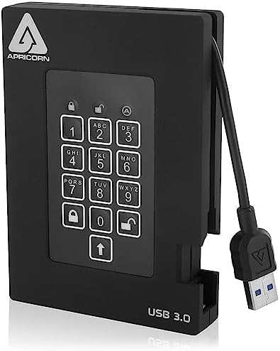 Aegis Fortress 2TB USB 3.0 External Hard Drive, Black