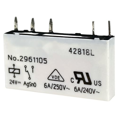 15-Pack NO.2961105 5-Pin Relay - 24VDC 6A SPDT Miniature Power Relay - DIN Rail Compatible for Industrial Panels & Phoenix Contact-Compatible Systems|B0D93SJJND