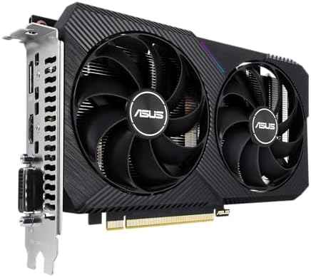 ASUS Dual NVIDIA GeForce RTX 3050 6GB OC Edition Gaming Graphics Card - PCIe 4.0, 6GB GDDR6 Memory, HDMI 2.1, DisplayPort 1.4a, 2-Slot Design, Axial-tech Fan Design, 0dB Technology, Steel Bracket