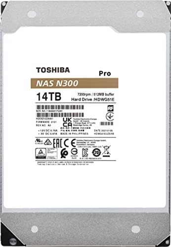 Toshiba N300 16TB NAS 3.5-Inch Internal Hard Drive - CMR SATA 6 GB/s 7200 RPM 512 MB Cache - HDWG51GXZSTA