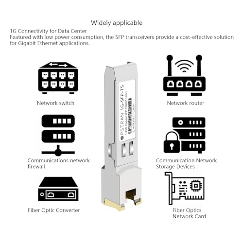 1000BASE-SX SFP Optical Transceiver Module Compatible with HPE Aruba J4858D J4858DCM JL745A Q8N53A ProCurve J4858C J4858B J4858A 850nm 550m DDM Duplex LC MMF 10pcs/Pack