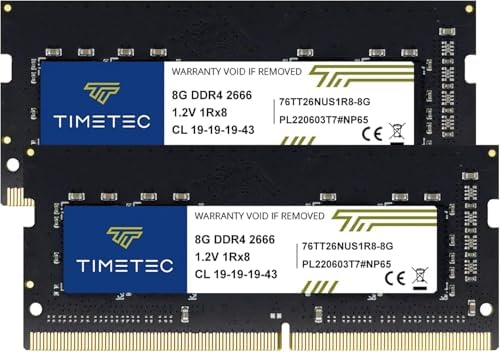 Timetec Elite DDR4 32GB Kit (2 x 16GB 2666MHz (DDR4-2666 PC4-21300 CL19 Non-ECC Unbuffered 1.2V 2Rx8 Dual Rank 260 Pin SODIMM Laptop Notebook PC Computer Memory RAM Upgrade