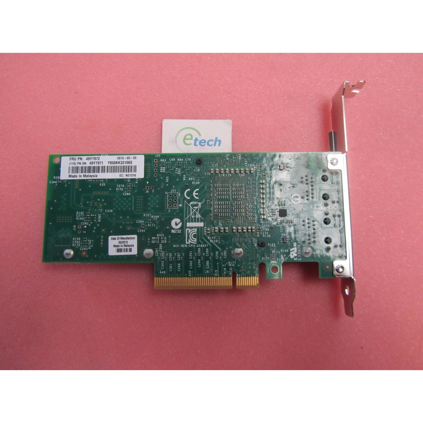 49Y7970 FRU 49Y7972 - Intel X540-T2 Dual-Port 10GBaseT Adapter for IBM System x 883436164283