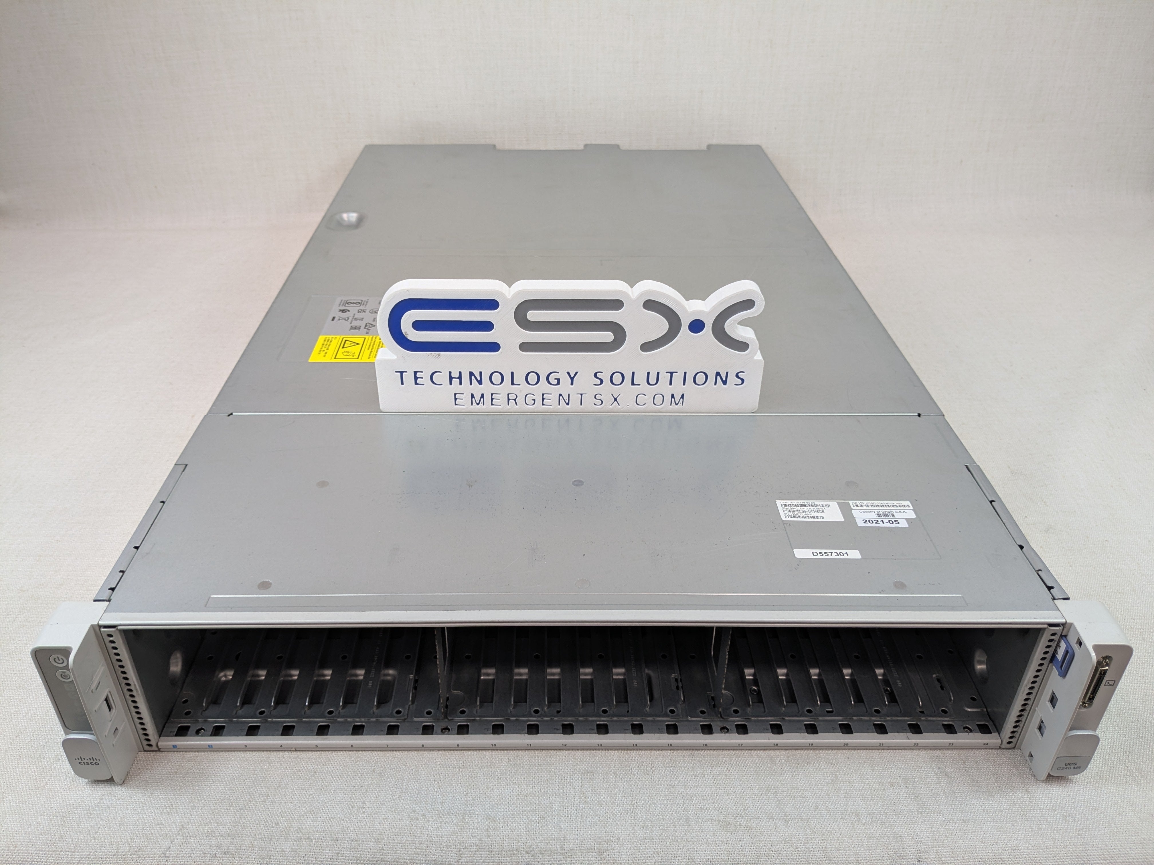 Cisco UCSC-C240-M5SX 2U 24 SFF Barebones CTO Server – 2x Heatsink, 2x 1600W PSU
