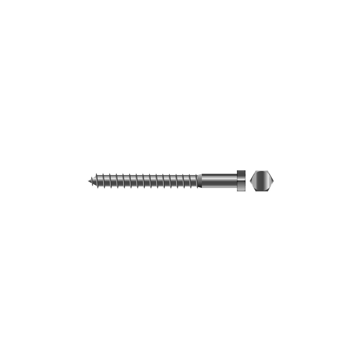 Seachoice SC1263 Lag Screw, 1/4 x 2"