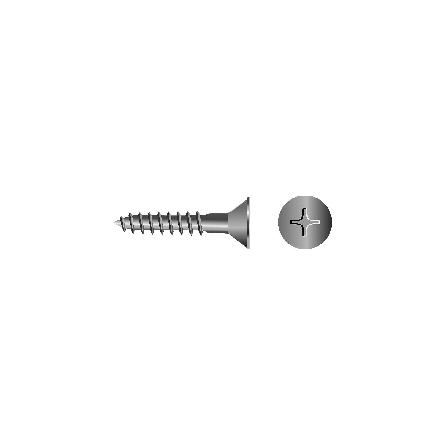 Seachoice SC3498 Phillips Wood Screw Flat Head, #8 x 3/4"