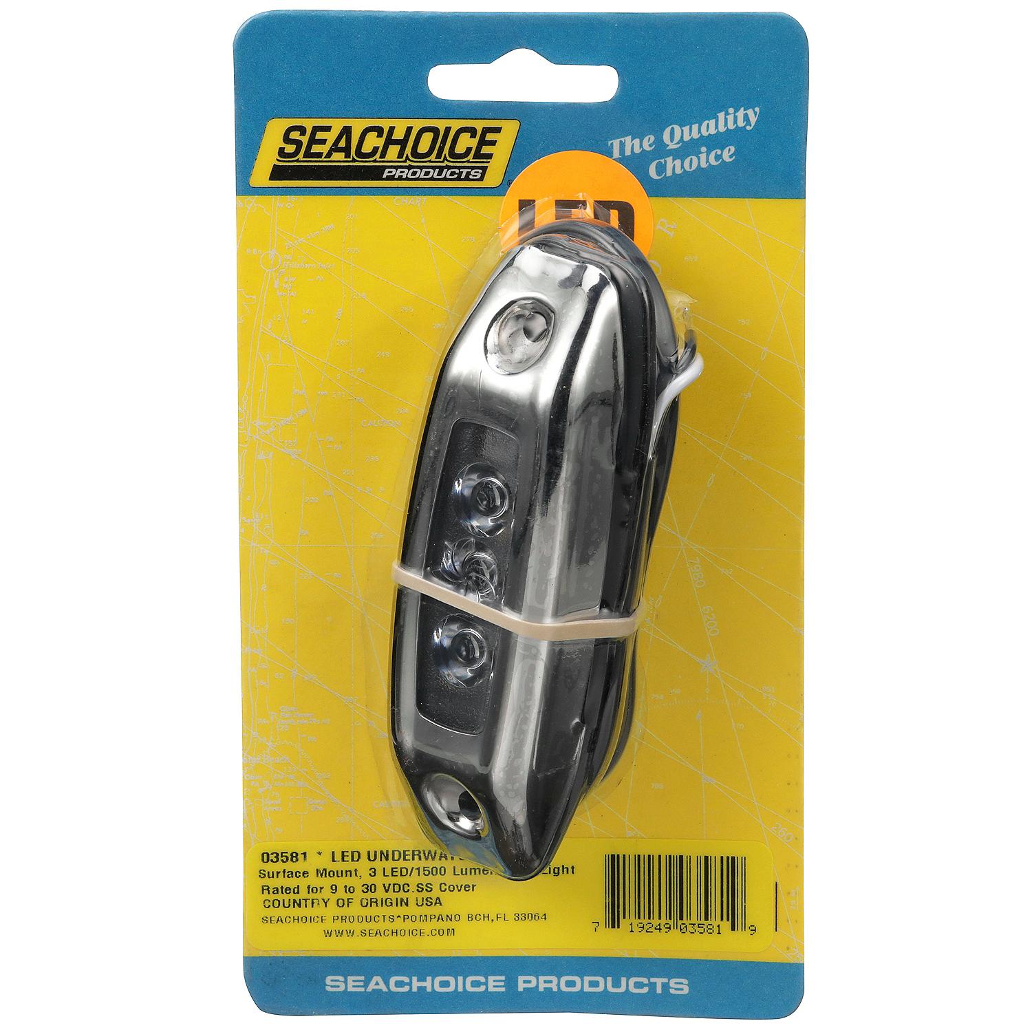 Seachoice 50-03581 Water Dragon LED Underwater Light, 3 Blue LEDs, 1,500 Lumens