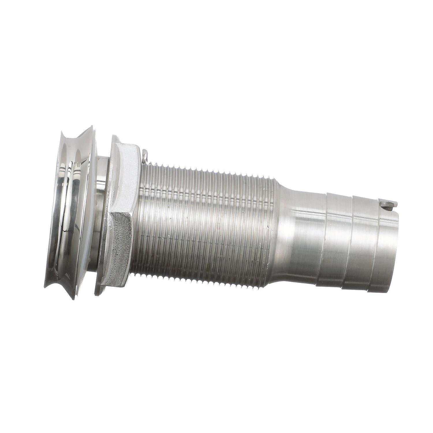 Seachoice 50-18611 Thru Hull Fitting, Mega-Flow Dripless, 316 Stainless Steel, Fits 1" Hose, 1-1/2" Max Hull