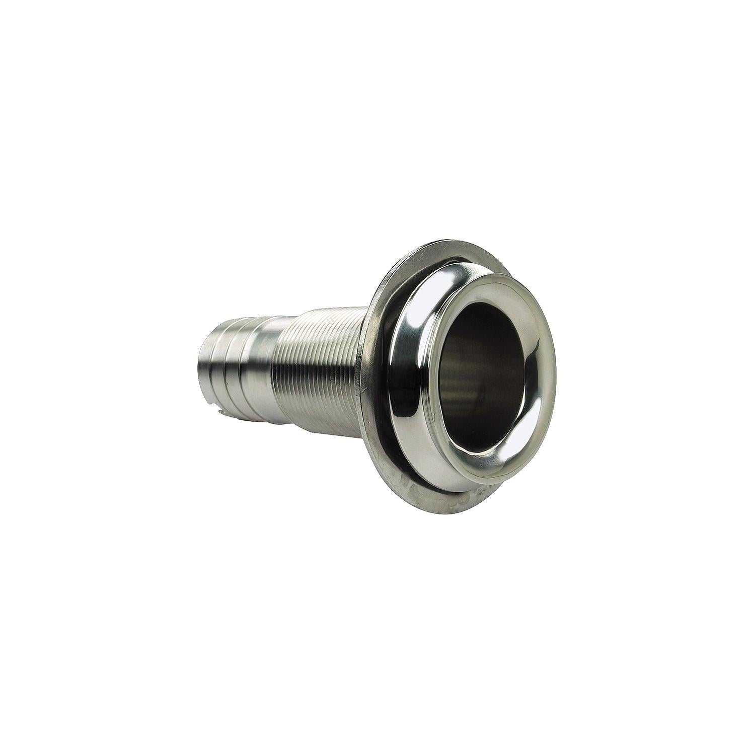 Seachoice 50-18591 Thru Hull Fitting, Mega-Flow Dripless, 316 Stainless Steel, Fits 5/8" Hose, 1-1/2" Max Hull