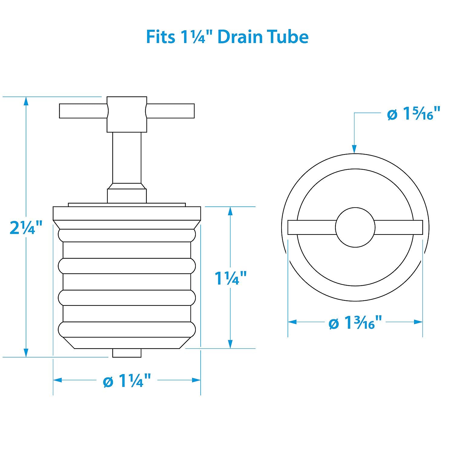 Seachoice 50-18861 Twist-Turn 1.25 In. Marine Boat Brass Drain Plug w/ Neoprene, Seal