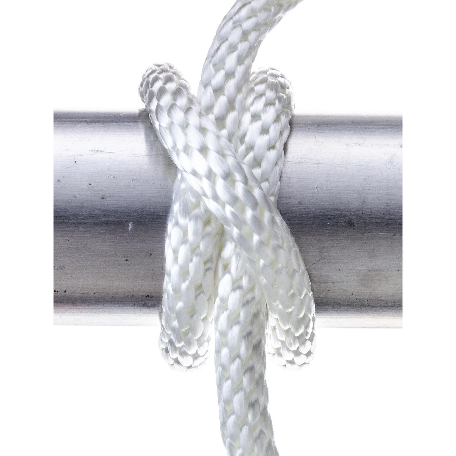 Seachoice 40231 Solid-Braid Nylon Anchor Line, White, 3/8" x 50'