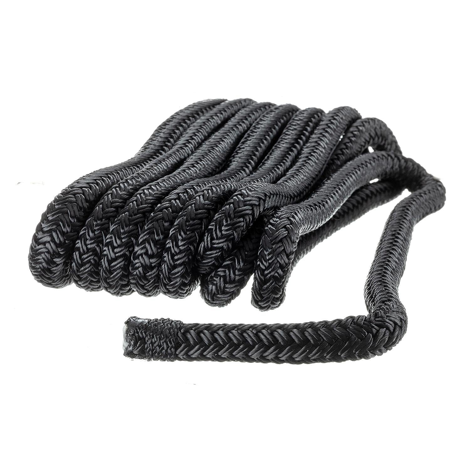 Seachoice 40501 Double-Braid Nylon Dock Line w/ Eye Splice, Pre-Shrunk, Heat Stabilized, 3/8 In. X 10 Ft., Black