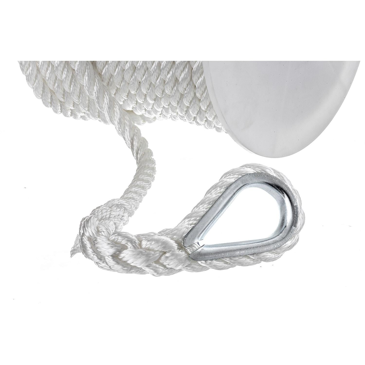 Seachoice 40731 3-Strand Twisted Nylon Anchor Line White, 1/2" x 100'