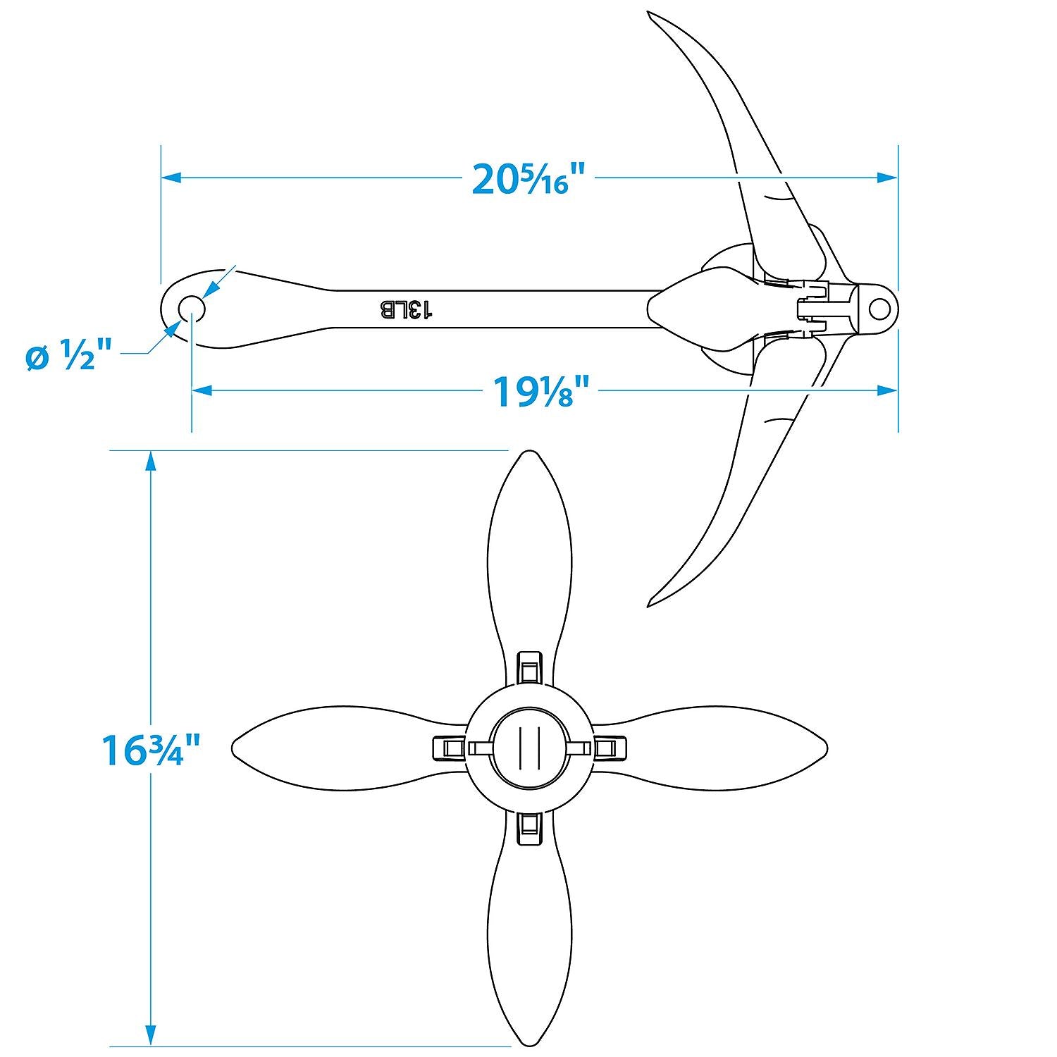 Seachoice Galvanized Folding Grapnel Anchor