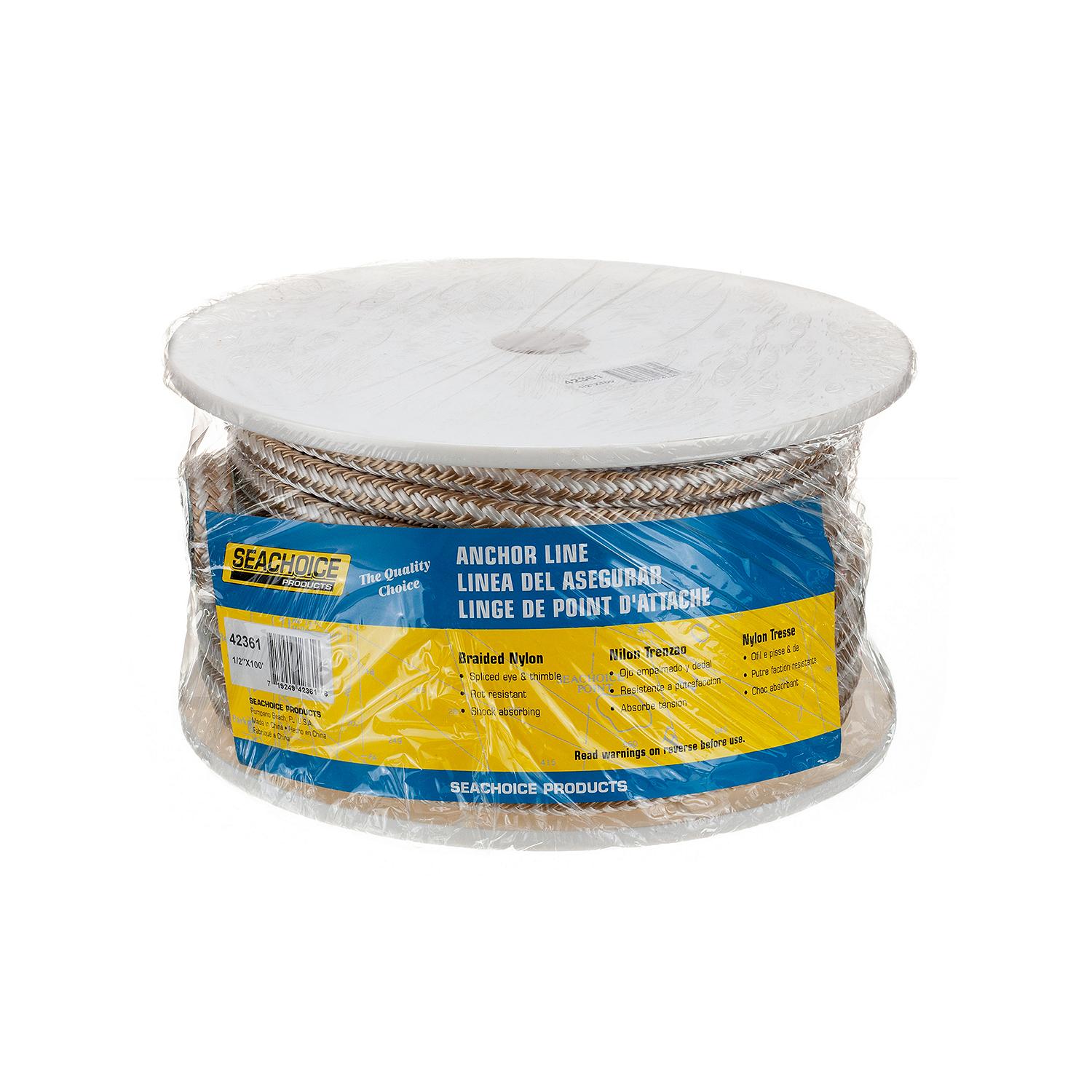 Seachoice Double Braid Nylon Boat Anchor Rope Line