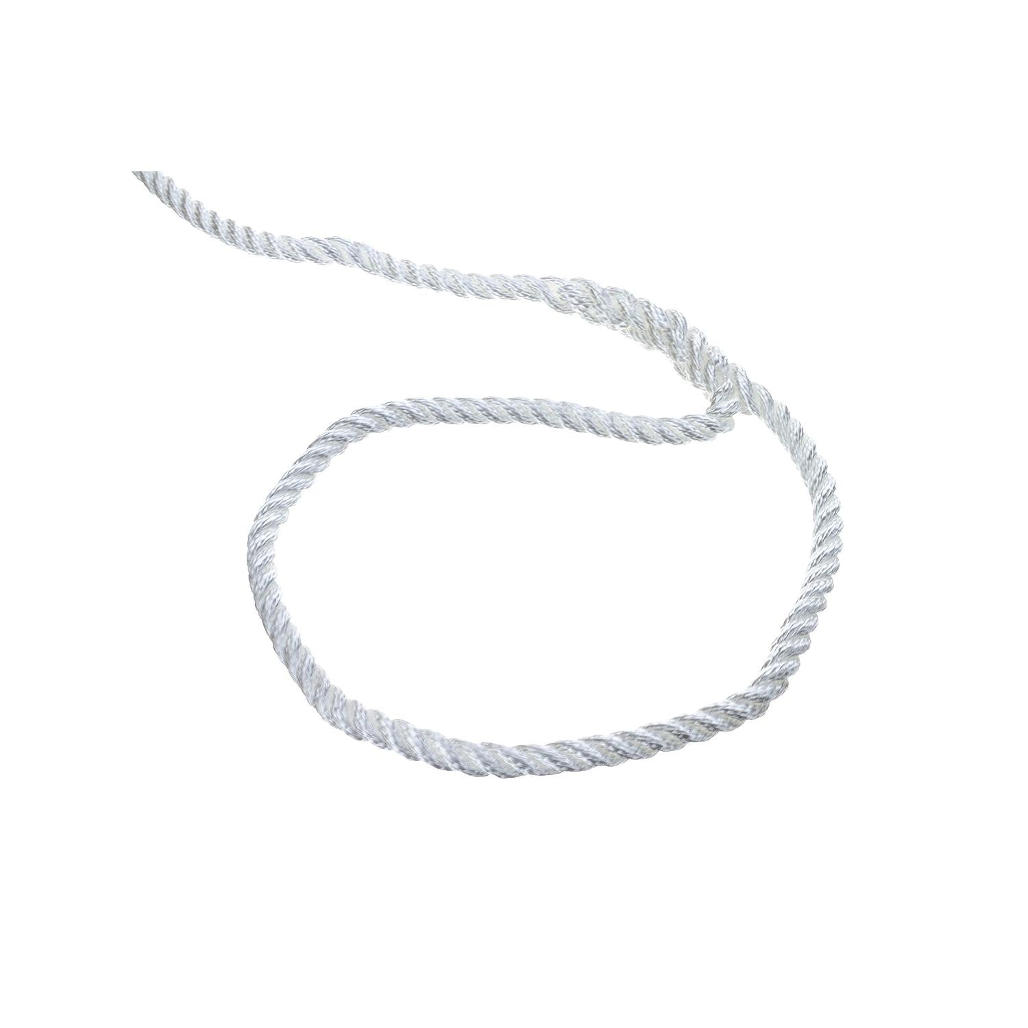 Seachoice 42531 3-Strand Twisted Nylon Dock Line, 3/8" x 25', White