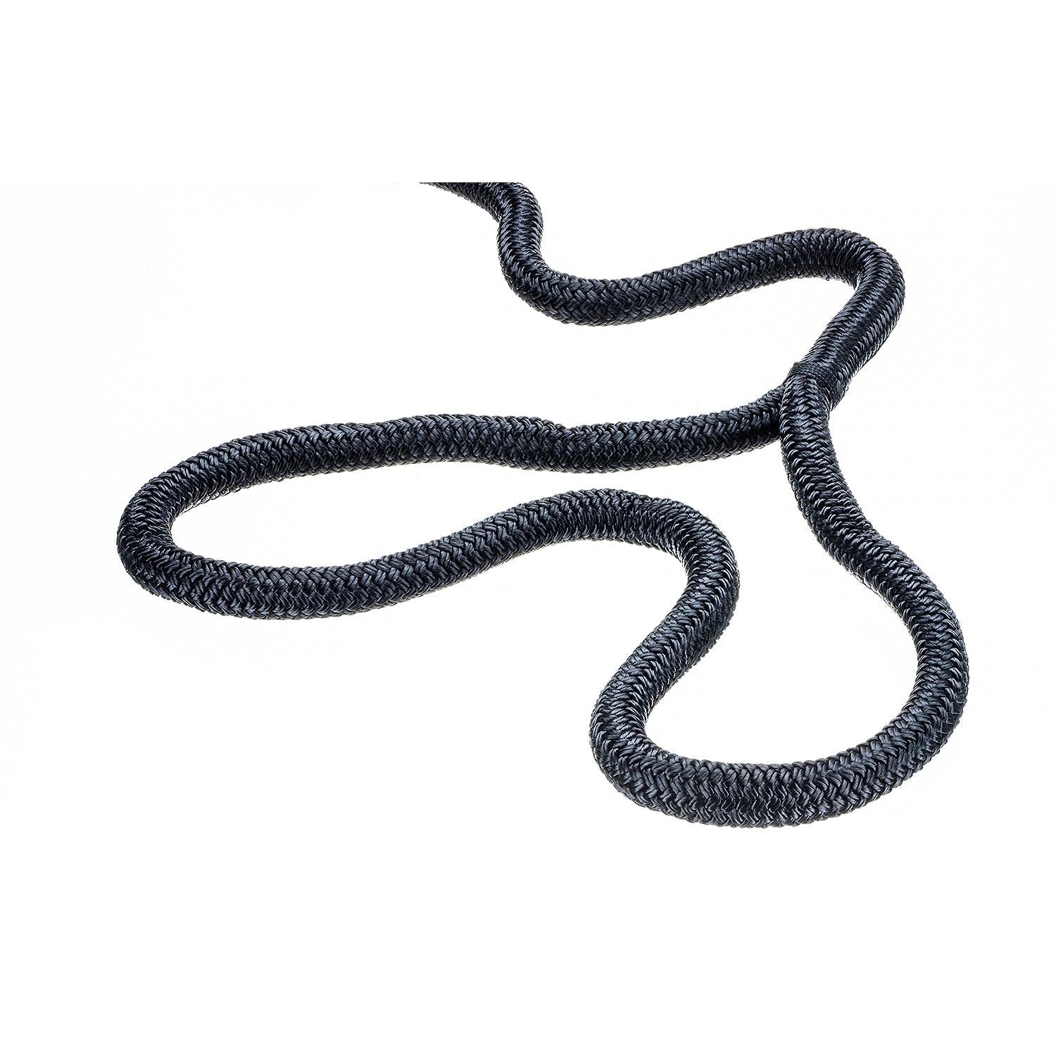 Seachoice Double-Braid Nylon Dock Line w/ Eye Splice, Pre-Shrunk, Heat Stabilized, 3/4 In. X 25 Ft., Black