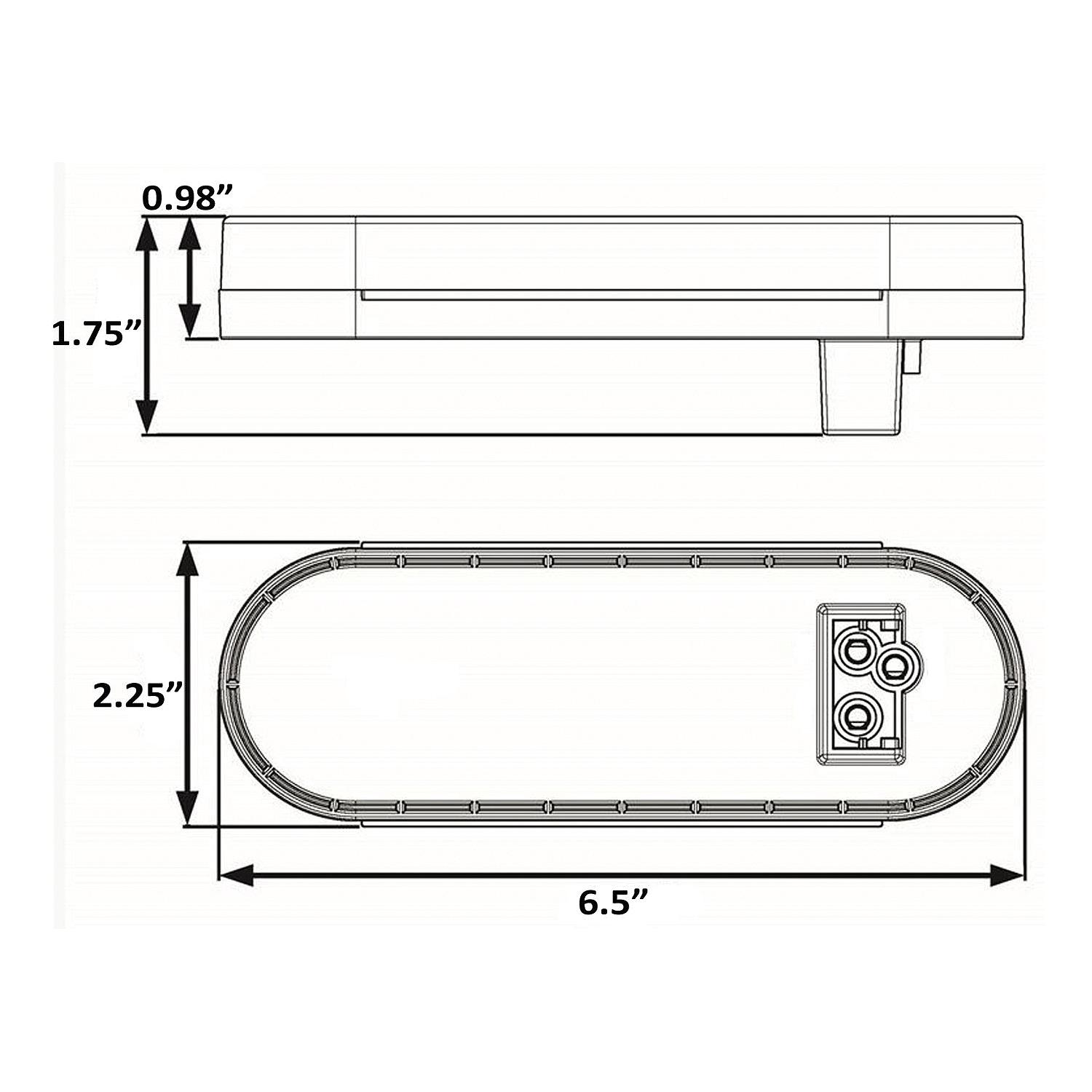 Seachoice STL12RKSCH 52831 LED 6" Oval Sealed Tail Light Kit For Flush Mount