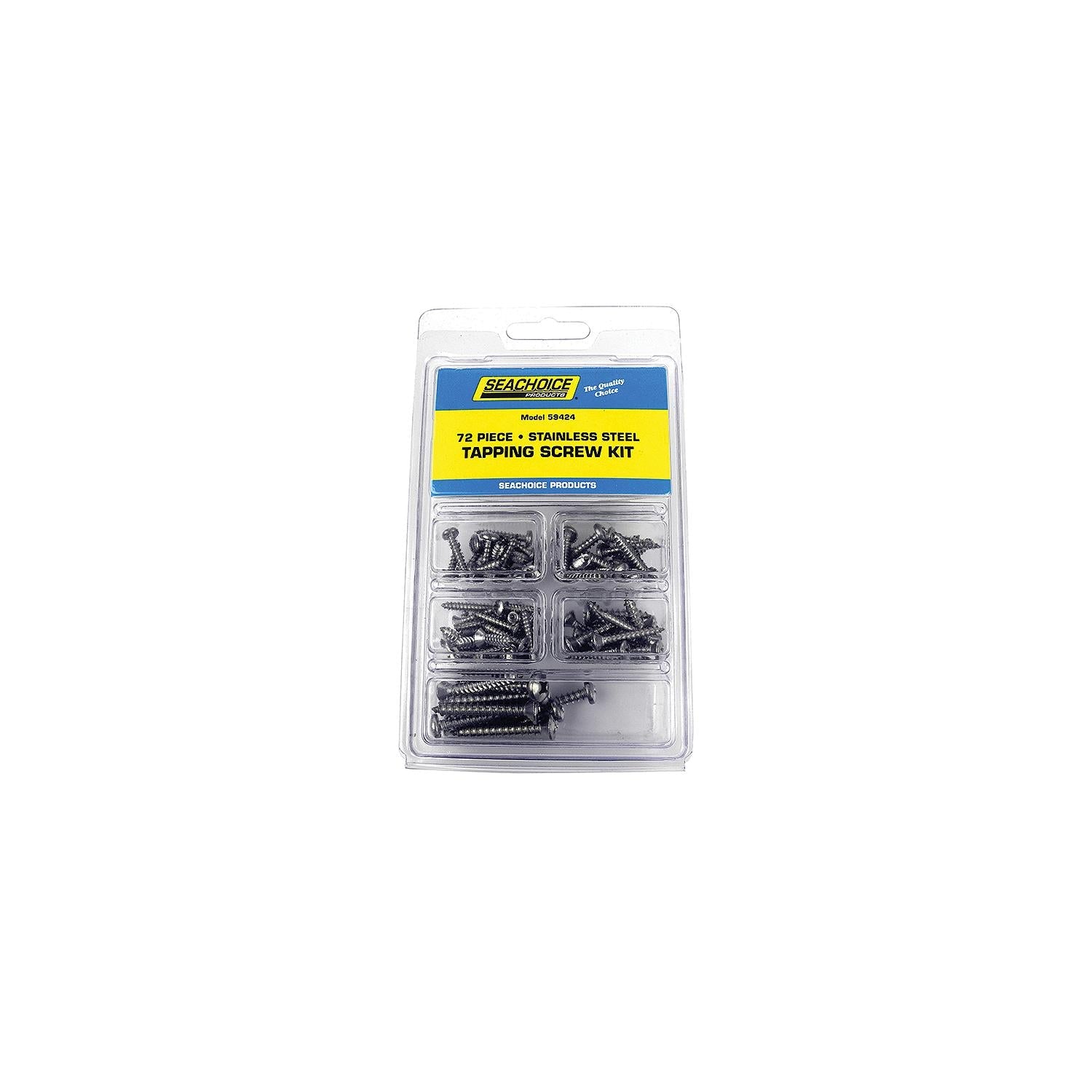Seachoice KP5575SC Stainless Steel Tapping Screw Kit 72 Piece
