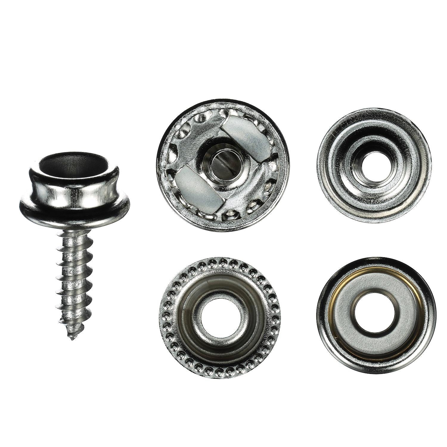 Seachoice KP7261SC 59441 Nickel Plated Brass Canvas Snap Kit 64 Piece