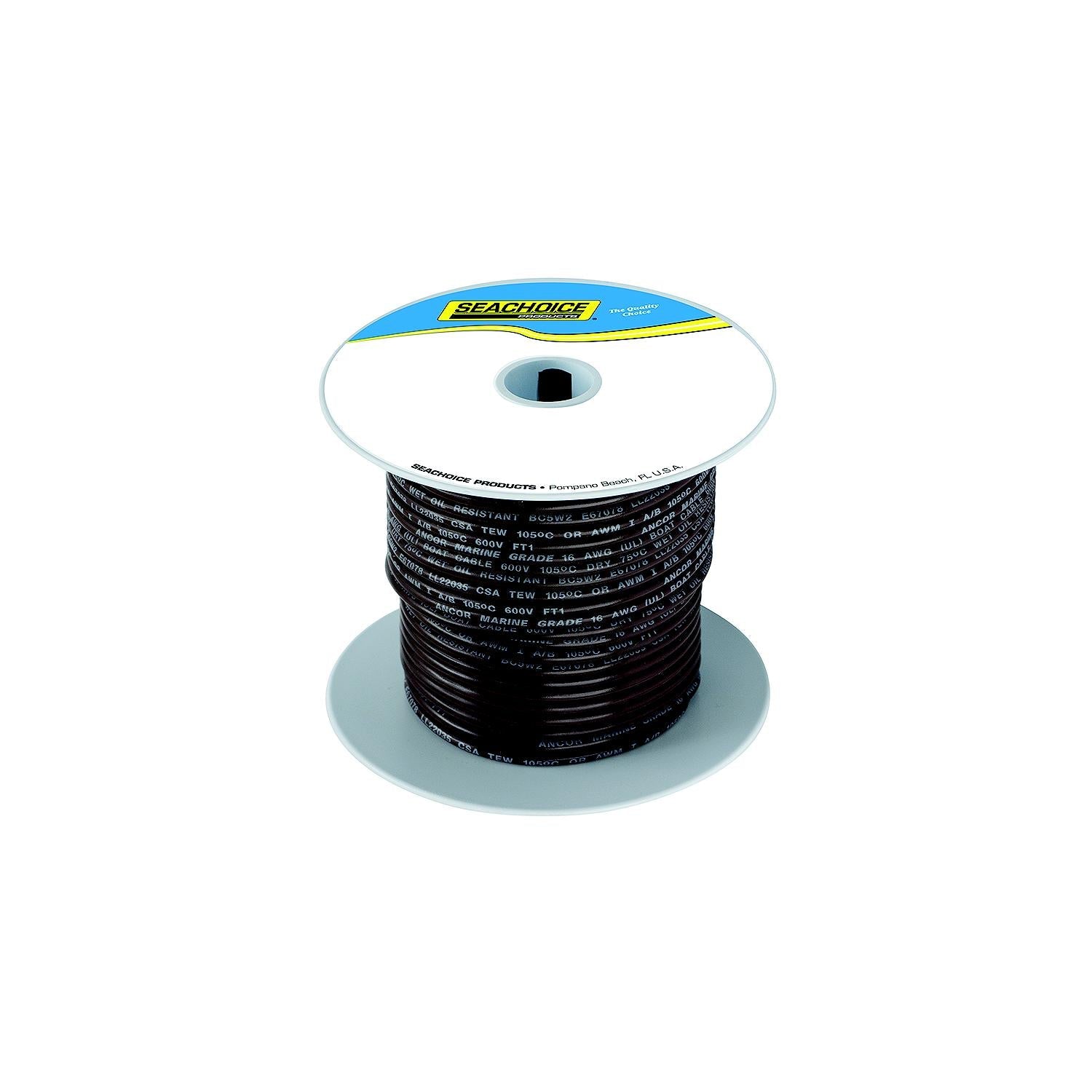 Seachoice 50-63113 Tinned Copper Marine Wire, 14 AWG, Brown, 100'