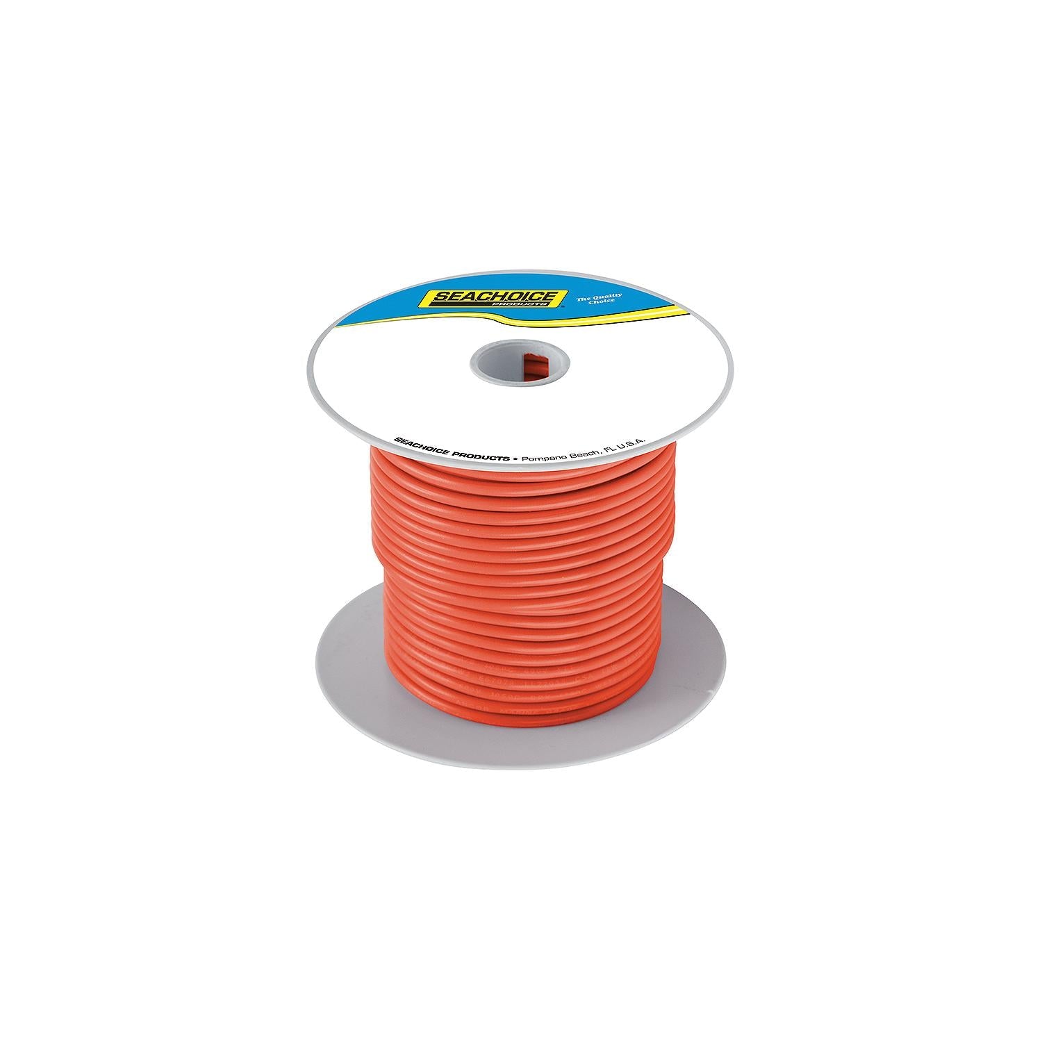 Seachoice 50-63116 Tinned Copper Marine Wire, 14 AWG, Orange, 100'