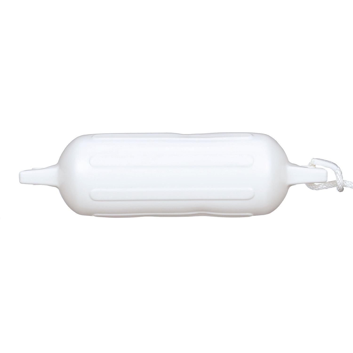 Seachoice DE77201S White Twin Eye Ribbed Fender Kit, (2) 5.5" x 20" Fenders and (2) 3/8" x 5' Fender Lines