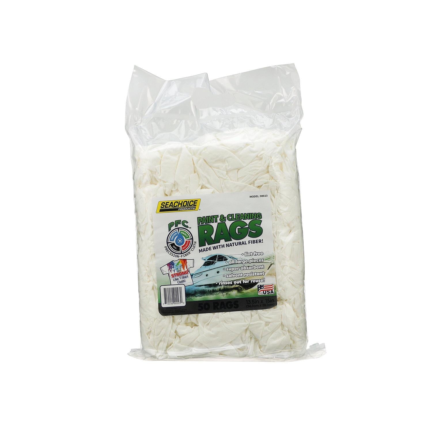 Seachoice PFC-90023-50SC Lint-Free Paint & Cleaning Rags, 50-ct. Bag