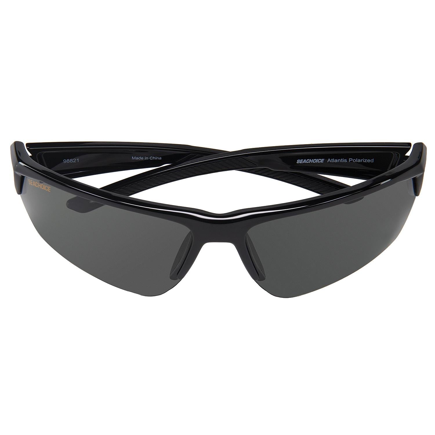 Seachoice YP120505000000 98821 "Atlantis" Polarized Sunglasses, Frame: Shiny Black, Lens: Grey