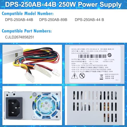 DPS-250AB-44B DS1815+ 250W Power Supply Compatible with Synology DS1815+ DS1812+ DS1513+ DS1512+ DS1010+ RS814 +RS815 DS2015xs DS1511+ DS1813+ DS1515+ QNAP TS531 DPS-250AB-44B Power Supply
