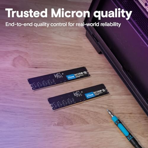 Crucial 64GB DDR5 RAM Kit (2x32GB, 4800MHz CL40 Desktop Memory, UDIMM 288-Pin, Compatible with 13th Gen Intel Core and AMD Ryzen 7000 - CT2K32G48C40U5