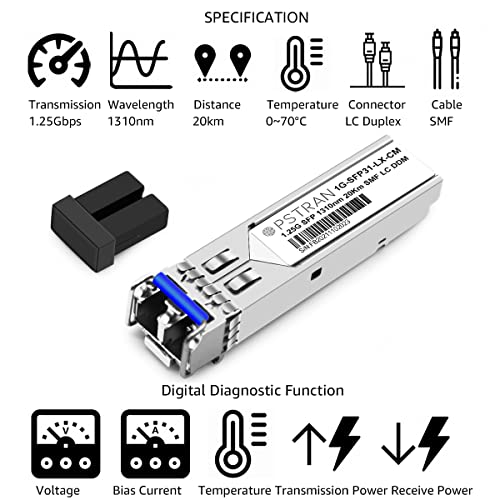 1000BASE-SX SFP Optical Transceiver Module Compatible with HPE Aruba J4858D J4858DCM JL745A Q8N53A ProCurve J4858C J4858B J4858A 850nm 550m DDM Duplex LC MMF 10pcs/Pack