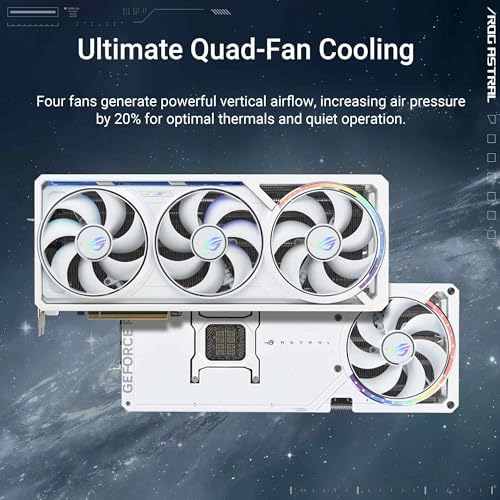 ASUS ROG Astral GeForce RTX™ 5090 OC Edition Gaming Graphics Card (PCIe® 5.0, 32GB GDDR7, HDMI®/DP 2.1, 3.8-Slot, 4-Fan Design, Axial-tech Fans, Patented Vapor Chamber, Phase-Change GPU Thermal pad