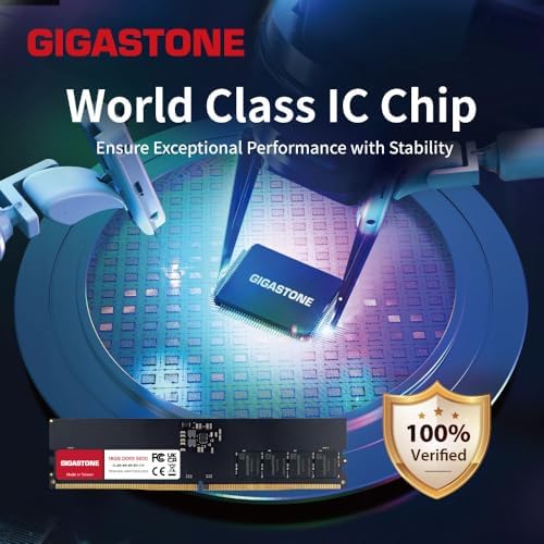 【DDR5 RAM】 GIGASTONE 32GB Kit (2x16GB DDR5 4800MHz PC5-38400 CL 40-40-40-77 1.1V UDIMM 288 Pin Unbuffered Non ECC PC Desktop Memory Module Upgrade