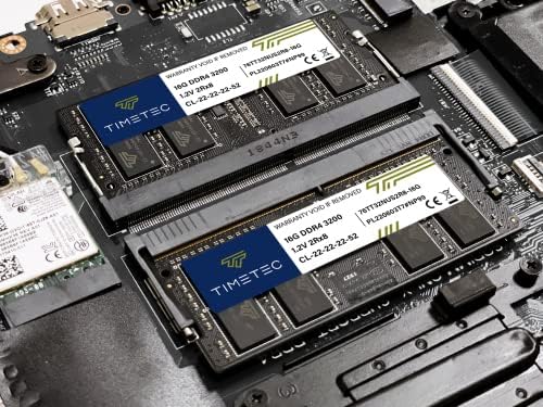 Timetec 16GB DDR4 3200MHz (or 2933MHz or 2666MHz PC4-25600 Non-ECC Unbuffered 1.2V CL22 2Rx8 Dual Rank 260 Pin SODIMM Laptop Notebook PC Computer Memory RAM Module Upgrade