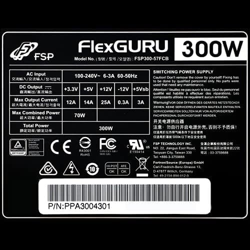 FSP FlexGURU Power Supply, Flex ATX 300W, 80 Plus Gold, Full Modular, 5 Year Warranty (FSP300-57FCB