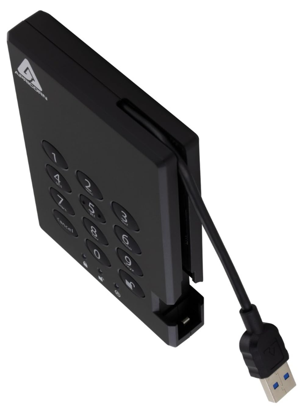 Apricorn 2TB Aegis Padlock USB 3.0 256-Bit AES XTS Hardware Encrypted Portable External Hard Drive (A25-3PL256-2000