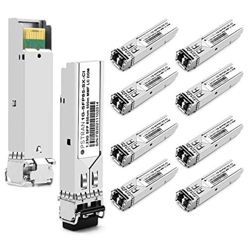 1000BASE-SX SFP Optical Transceiver Module Compatible with HPE Aruba J4858D J4858DCM JL745A Q8N53A ProCurve J4858C J4858B J4858A 850nm 550m DDM Duplex LC MMF 10pcs/Pack