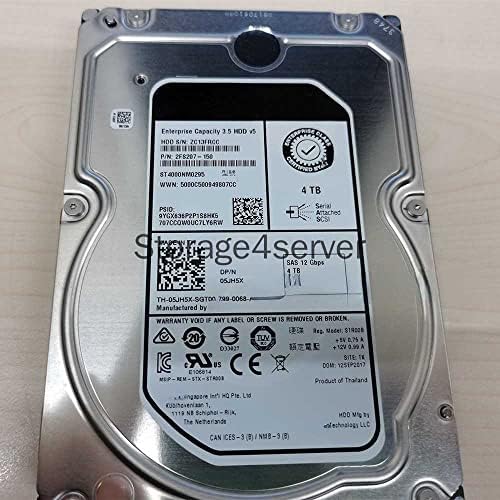 For DELL ST4000NM0295 05JH5X 4T 7.2K 3.5 SAS 12GB 128M HDD