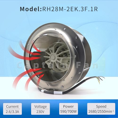 RH28M-2EK.3F.1R Ziehl-abegg Fan 50/60Hz 540W 230VAC Centrifugal Fan Inverter