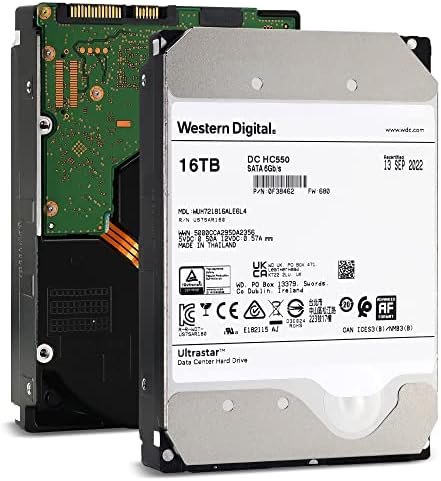 Western Digital Ultrastar DC HC550 WUH721816ALE6L4 0F38462 16TB 7.2K RPM SATA 6Gb/s 512e 512MB 3.5" SE HDD