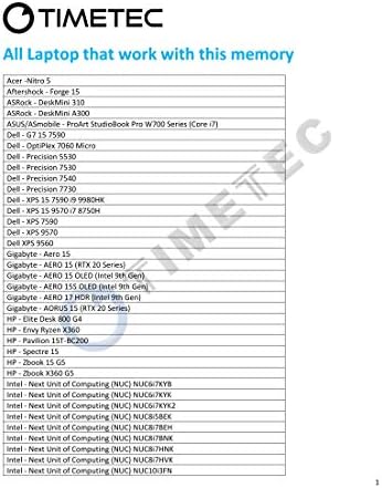 Timetec Elite DDR4 32GB Kit (2 x 16GB 2666MHz (DDR4-2666 PC4-21300 CL19 Non-ECC Unbuffered 1.2V 2Rx8 Dual Rank 260 Pin SODIMM Laptop Notebook PC Computer Memory RAM Upgrade
