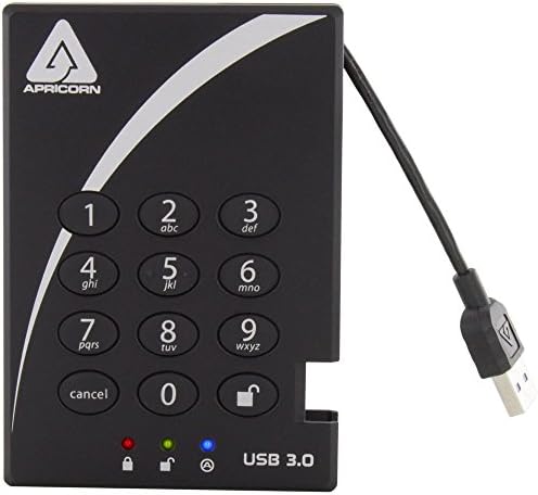 Apricorn 2TB Portable External Hard Drive & Aegis Secure Key 3Z 128GB 256-bit AES XTS Hardware Encrypted FIPS 140-2 Level 3 Validated Secure USB 3.0 Flash Drive (ASK3Z-128GB, Black