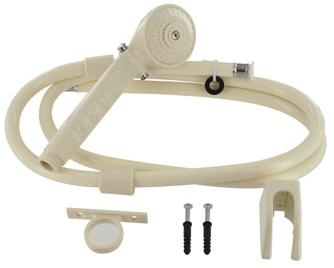Valterra PF276025 Phoenix RV Outdoor 60" Vinyl Shower Hose & Kit, Biscuit
