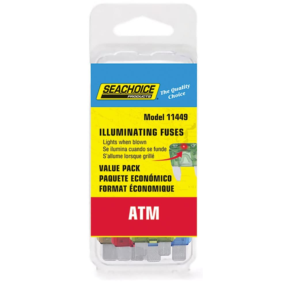 Seachoice SC11449 ATM Illuminating Fuses Value Pack, Contains 25 Assorted ATM Illuminating Fuses