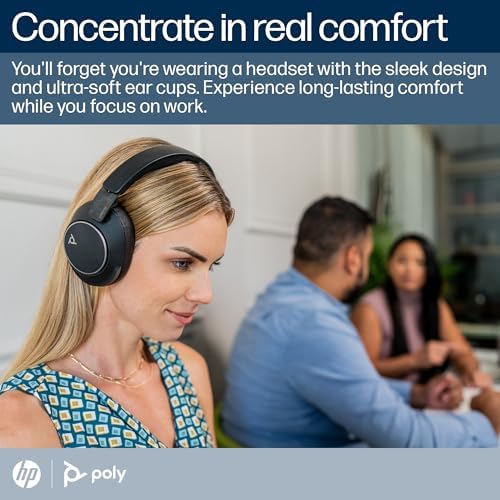 Poly Voyager Surround 80 UC Bluetooth Headset (Plantronics – Noise-Canceling Mics for Clear Calls – Adaptive ANC – Works w/iPhone, Android, PC/Mac, Zoom, Microsoft Teams (Certified –Amazon Exclusive