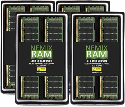 NEMIX RAM 64GB (2X32GB DDR5 4800MHZ PC5-38400 2Rx8 1.1V CL40 288-PIN ECC RDIMM Registered Server Memory KIT Compatible with Dell PowerEdge R760 Rack Server