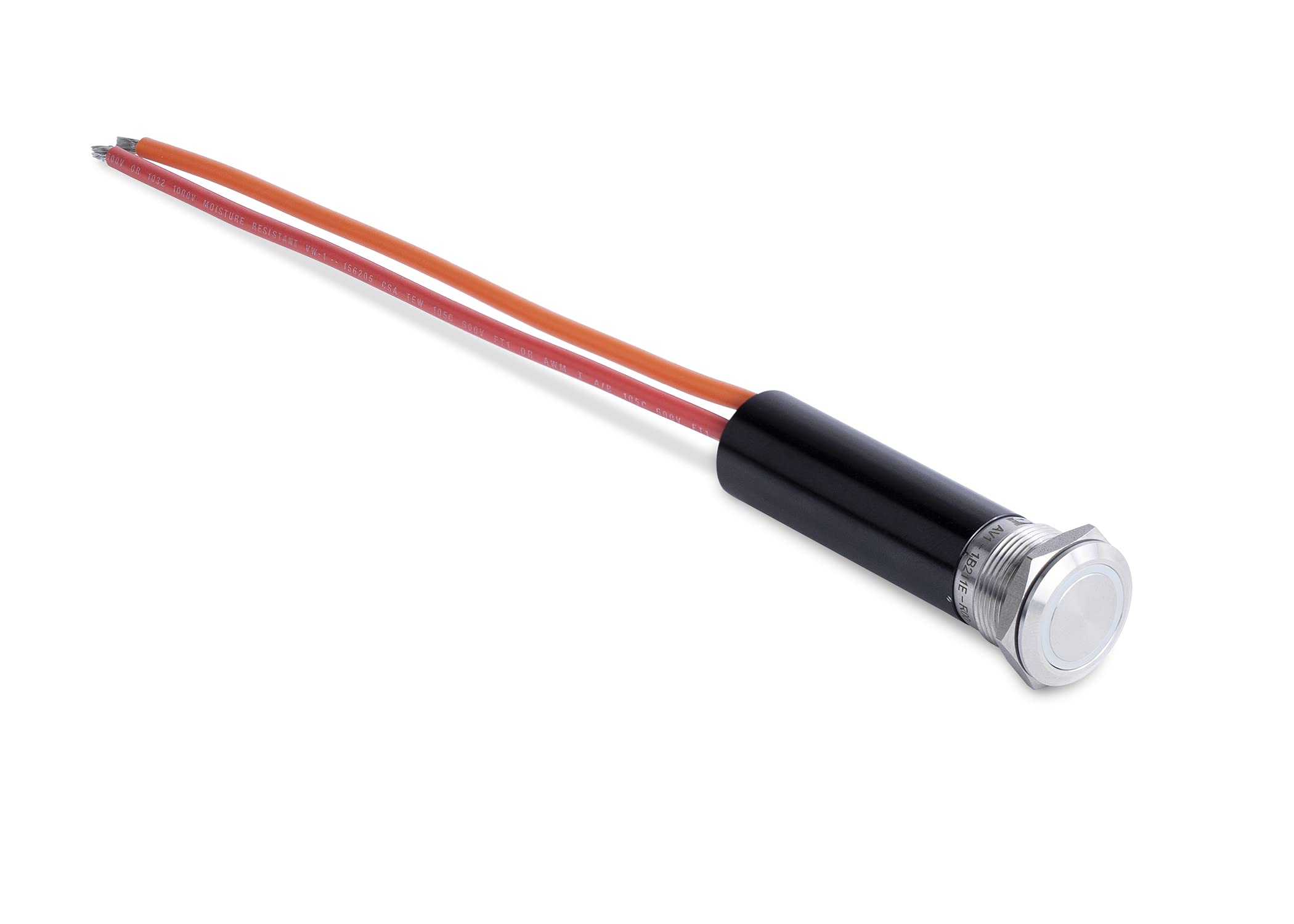 Sierra AV10100R Push-Button Switch, Off/On, Red Halo LED, 20A