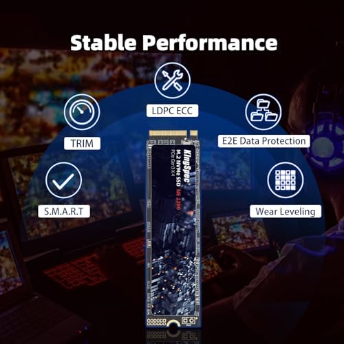 KingSpec SSD 512GB, M.2 NVMe Gen3x4 SSD 2280 - Up to 2400MB/s, Internal Solid State Drive with 3D NAND Flash, Compatible with Desktop and Laptop
