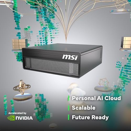 msi EdgeXpert AI Supercomputer Desktop, ARM CPU, NVIDIA GB10 Grace Blackwell Architecture, 128GB LPDDR5 Unify Memory, 4TB NVMe gen4 SSD, WiFi 7, BT 5.3, NVIDIA DGX OS: 11SUS Black